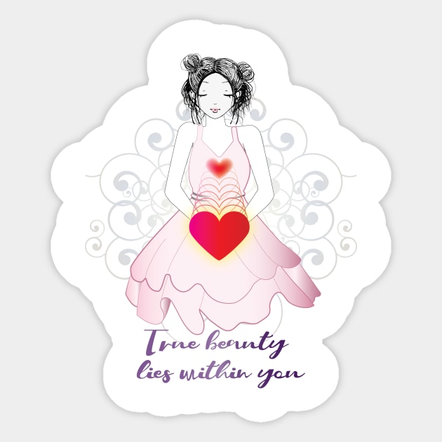 True Beauty Lies Within You Sticker by Accentuate the Positive 